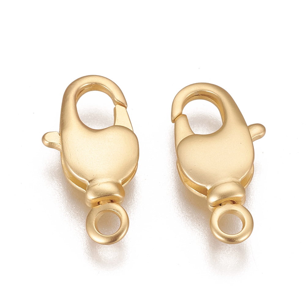 50pcs Brass Swivel Lobster Claw Clasps Swivel Snap Hook Long-Lasting Matte golden color 17x9x3.5mm Hole: 2mm