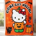 thumbnail image 3 of Mantas de franela de Halloween de Sanrio, mantas de viaje y ropa de cama suaves, transpirables y ultra cálidas de Hello Kitty de Kuromi, regalo de cumpleaños kawaii, 3 of 5