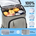 thumbnail image 2 of Mochila refrigeradora OCKLILY para 40 latas, a prueba de fugas, color gris, 2 of 7