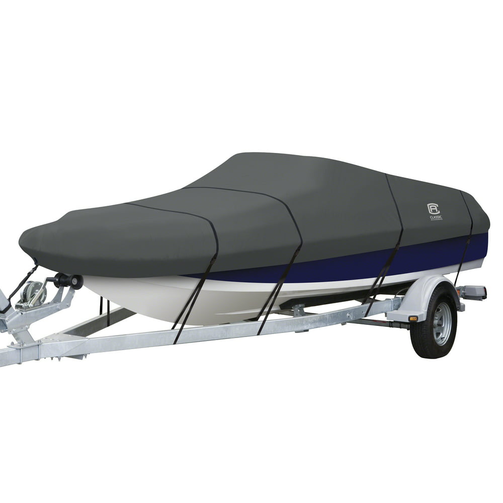 Classic Accessories StormPro Waterproof HeavyDuty Deck Boat Cover, Fits boats 16 ft 18.5 ft