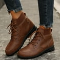 thumbnail image 6 of XIMIN Men Women Fall Boots High Top Vintage Leather Ankle Boots Cam Moccasin Toe Chukka Lace-Up Flat Boot Arch Support Comfy Outdoor Anti-Slip Walking Booties, 6 of 8