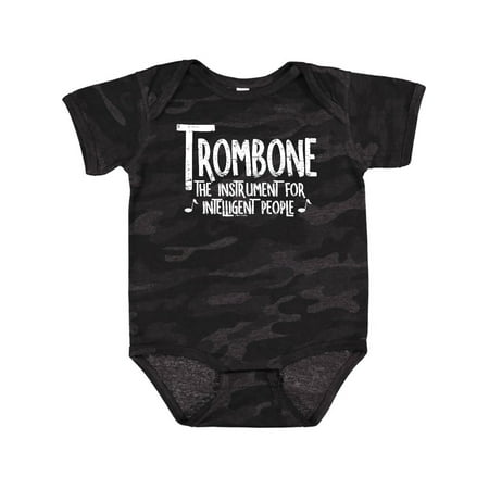 

Inktastic White Intelligent Trombone Rough Text Gift Baby Boy or Baby Girl Bodysuit