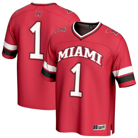Unisex GameDay Greats #1 Red Miami University RedHawks Lightweight Collegiate Football Fashion Jersey