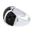 thumbnail image 4 of 2.39 CT Round Cut Black Spinel Dome Band Engagement Ring In 14K White Gold Plated 925 Sterling Silver (Color: Black, Clarity: VVS1-VVS2, 2.39 Cttw) -5, 4 of 7