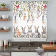thumbnail image 5 of Easter Bunny Sheer Curtains 45 Inches Long, Spring Flowers Watercolor Botanical Light Filering Curtains, Breathable Simi Curtain Privacy Drapes for Kitchen Bathroom Lightweight Small Window Treatment, 5 of 9
