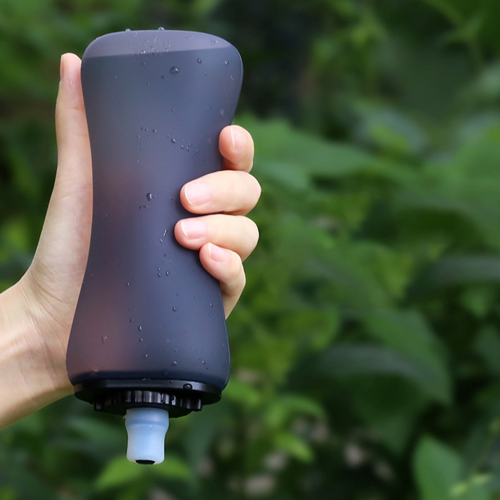 Soft Flask 11.8oz 350ml Soft Silicone Quick Grip Chill Handheld Water Bottle, Collapsible for Running Hydration Morning Jogging Climbing Cycling Sports Activity