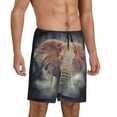 thumbnail image 2 of Pofeuu Elephant in Smoke Print Men's Soft Woven Elastic Waistband Sleep Pajama Short-3X-Large, 2 of 6