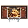 thumbnail image 3 of Goldendoodle Home for the Holidays "Paws on the Windowsill" Dog Sign Plaque featuring the art of Scott Rogers, 3 of 3