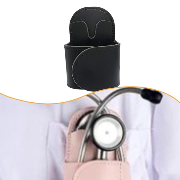 Soporte de cadera para estetoscopio, almacenamiento portátil, regalo para enfermeras y médicos, organizador de protección, cómodo clip para sujetar negro