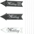 thumbnail image 1 of 1 Set Wedding Signs Printing Wedding Directional Road Signs with Stand Rods, 1 of 9