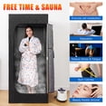 thumbnail image 3 of Personal Portable Steam Sauna, Sauna Box Full Body for Home Spa, Foldable Sauna Tent Indoor with 3L 1200W Steamer Generator, Pop up Saunas with Remote Control,Black, 3 of 7