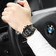 thumbnail image 5 of Reloj deportivo ultrafino de acero dorado negro para hombre, luminoso, resistente al agua, con tres ojos, imitación de seis pines, color negro, 5 of 5