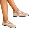 thumbnail image 5 of Norvail Womens French Style Hollowed Out Solid Color Mary Jane Flats, Breathable Slip On Casual Dress Shoes for Office Garden Party Summer Daily Wear, 5 of 8