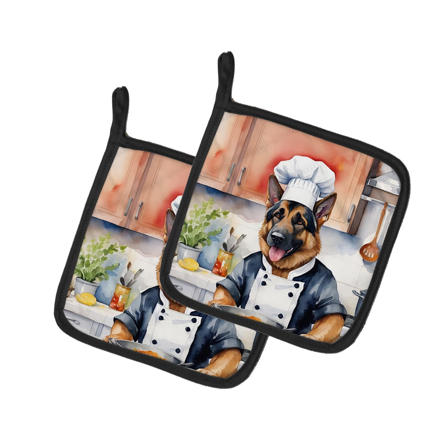 Chinese Crested The Chef Pair of Pot Holders