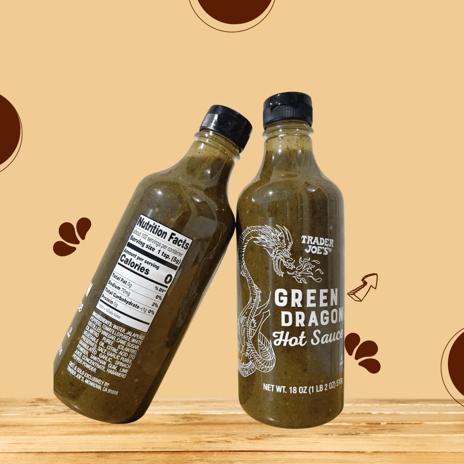 Copper Queen Hot Green Dragon Hot Sauce, 18 oz Bottle (Pack of 2)