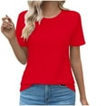 thumbnail image 2 of iHengLiXing Plus Size Tops for Women Women's Round Neck Fashionable Casual Short Sleeved Spring/summer Top, 2 of 4