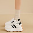 thumbnail image 2 of Sewkxo Women Retro Sneakers Fashion Classic Gum Sole Tennis Skate Shoes Casual Trendy Walking Trainer Anti Slip Flat Low-Top Footwear,White 36, 2 of 5