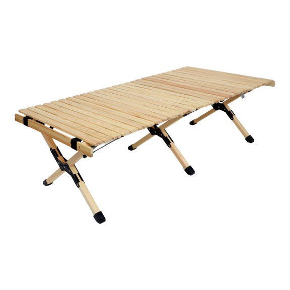 Portable Foldable Outdoor Picnic Table - Natural Beech Wood Camping Table with X-Frame Design -Small Sizes