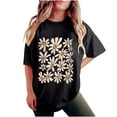 thumbnail image 4 of Short Sleeve Shirts for Women Casual Boho T Shirts Loose Fit T Shirts Graphic Tees Tops Summer Work, 4 of 7