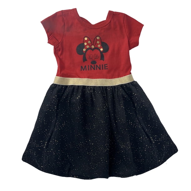 Vestido Estampado con Glitter Disney Minnie Mouse Disney Vestido1108
