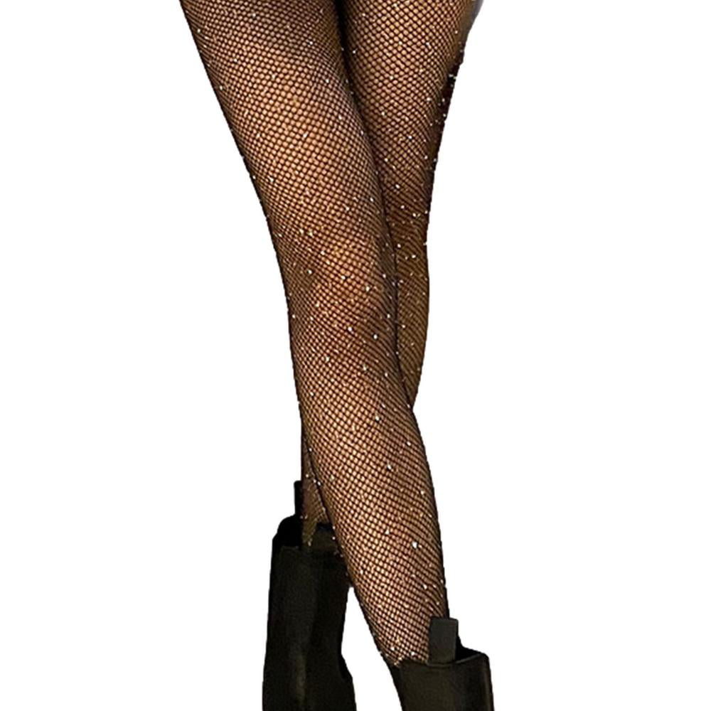 Rhinestone Fishnet Stockings Sparkle Tights for Womens Lady Hollow Out Pantyhose