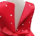 thumbnail image 6 of Girls Christmas Red Polka Dots Princess Bowknot Dress With Mouse Ears Headband, 6 of 7