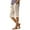 Beige, variant on Women Summer Pull On Linen Bermuda Shorts Knee Length Gauze Beach Capris with Pockets