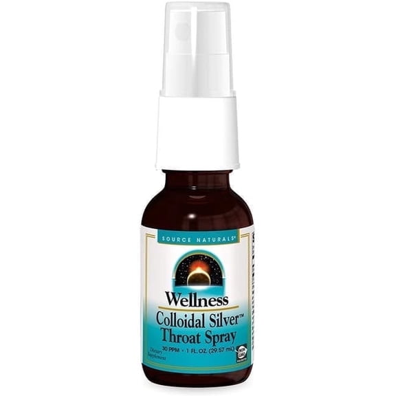 Source Naturals Wellness Colloidal Silver 30 ppm Throat Spray 1 oz Spray