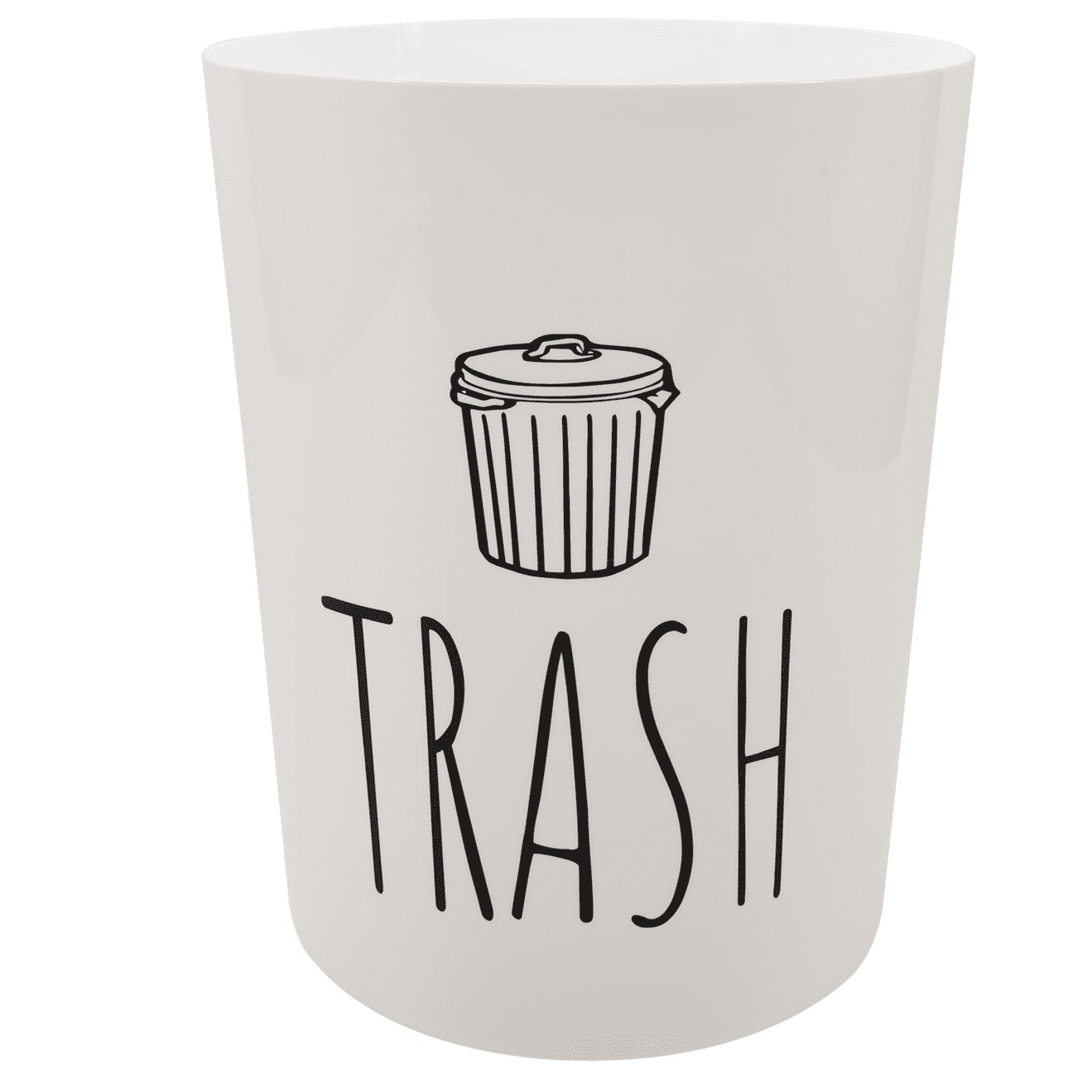 Mainstays 5 Gallon Trash Can, Plastic Office Trash Can, White Trash