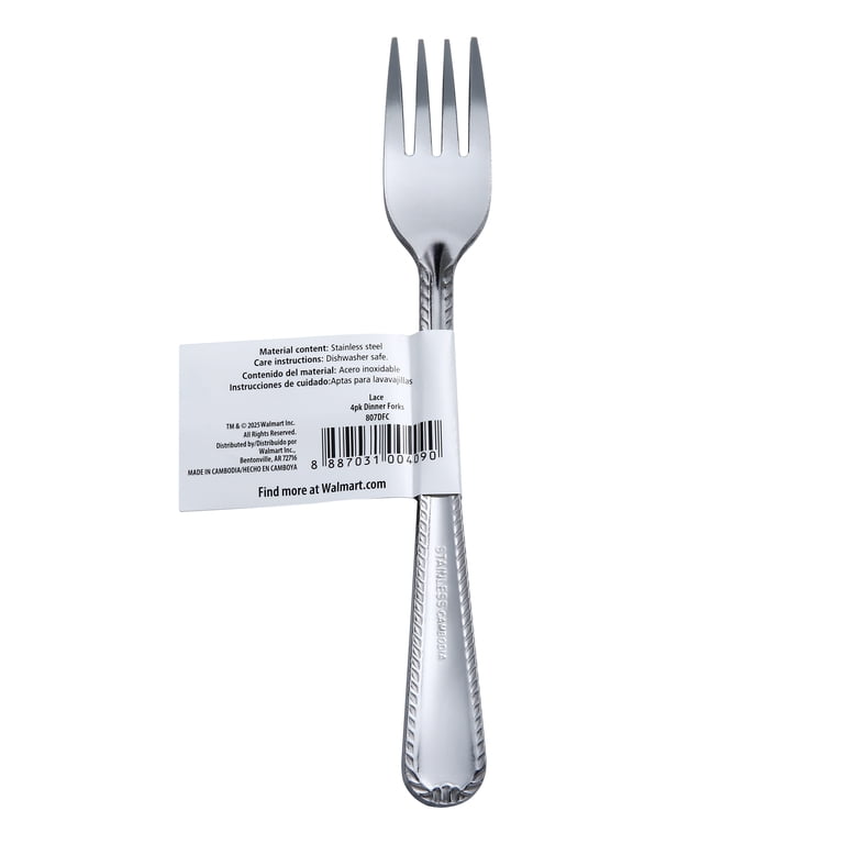 spoon 4点 Mainstays Lace Stainless Steel Silver Adult Dinner Spoon, 4- Piece