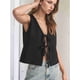 thumbnail image 4 of Chaleco de Verano para Mujer, Sin Mangas, Tejido A Crochet, con Lazo Frontal, Color Negro, Talla M, 4 of 10