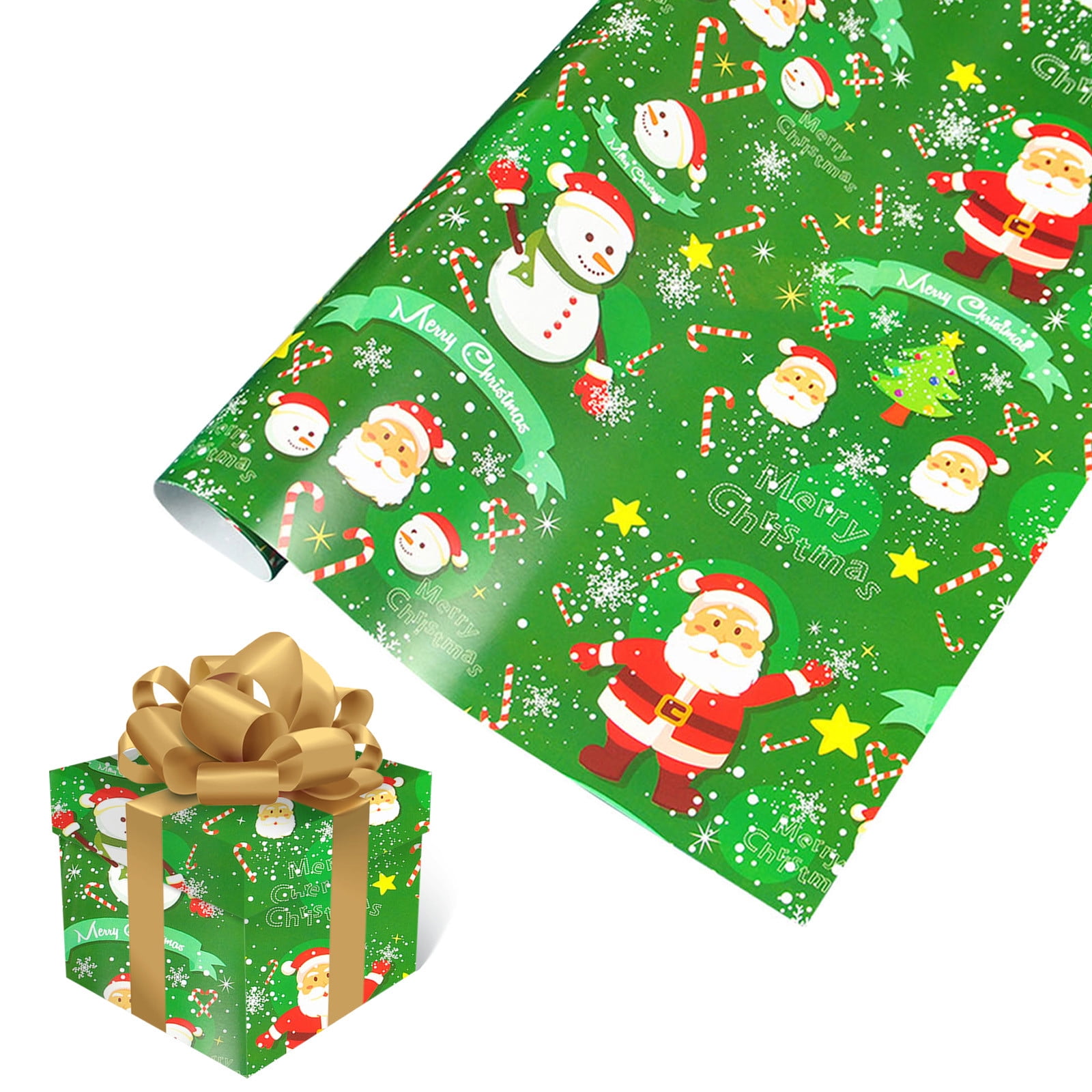 Sehao Desktop Ornament 5pcs ( 70cmX50cm)Single-sided Christmas Wrapping Paper, Classic Santa Claus and Patterns Home & Garden D, Size: One Size