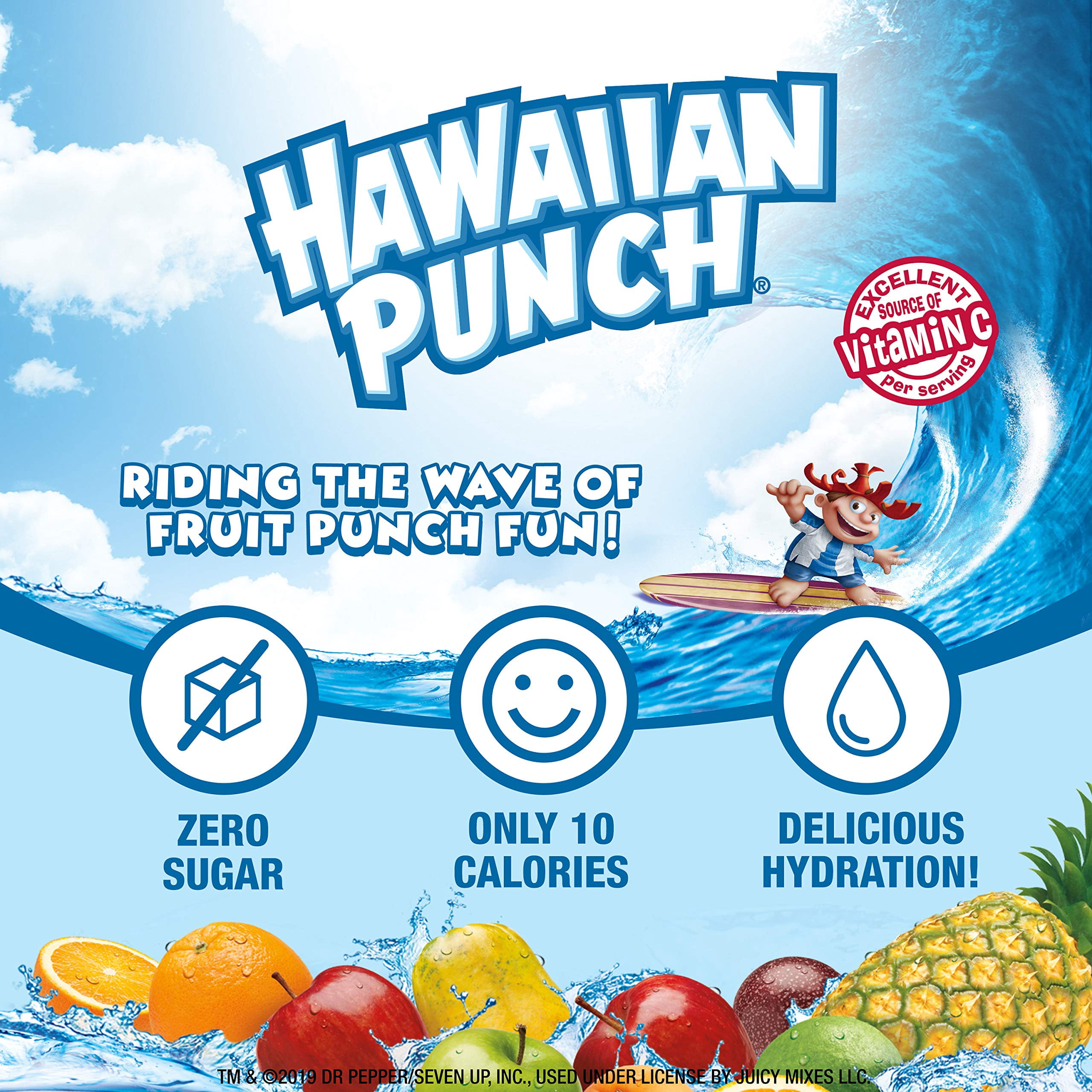Hawaiian Punch Powder Drink Mix – Sugar Free & Delicious, Excellent Source Of Vitamin C (Polar Blast, 96 Sticks)