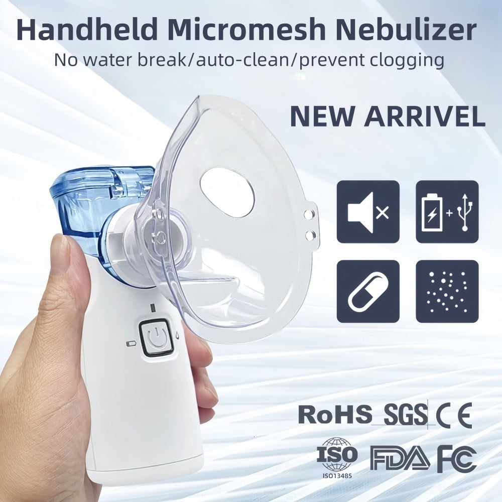 Portable Ultrasonic Humidifier for Home, Office & Travel - Ultra Quiet Personal Humidifier with 3 Modes, Auto Clean Function, USB-C Charging (Blue)