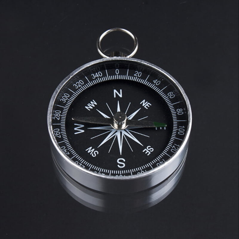 Silver Mini Portable Pocket Compass For Camping Hiking Navigation KEY RING HFUK 
