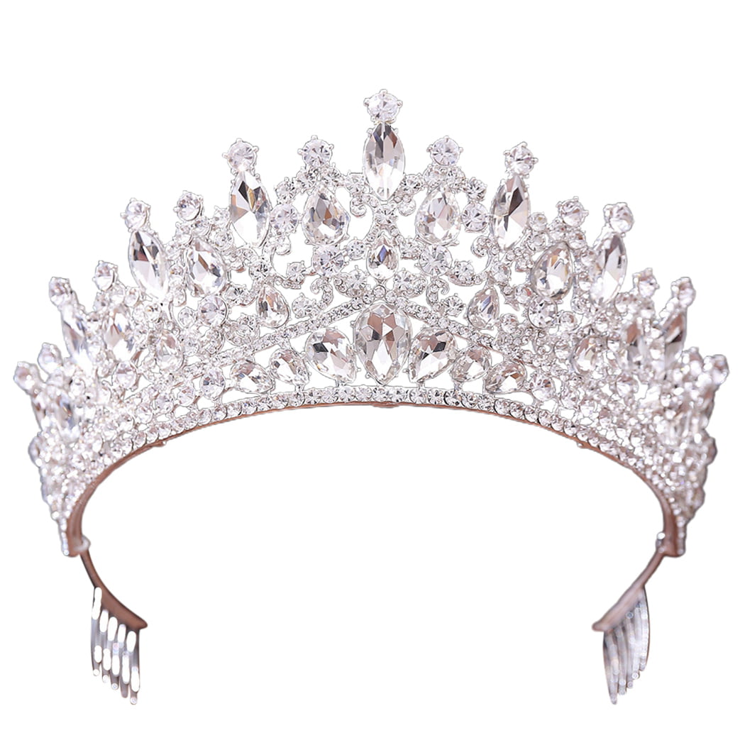 Princess Tiara Dainty Rhinestone: Tall Wedding Tiara Bride Party Crown ...