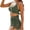 Green, variant on Women's V-Neck U-Wire Cutout Swimsuit Set with Sheer Skirt Push-Up Full Coverage Bikini Top Two-Piece Bathing Suit Beachwear