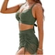 thumbnail image 4 of Traje de Baño Bikini Set de 2 Piezas con Bralette Acolchada Push-Up, Parte Inferior de la Cintura Alta Y Falda Transparente, Tela Estirable Seca para Vacaciones en la Piscina de la Playa, 4 of 9