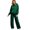 Dark Green, variant on Women's Tracksuits 2 Piece Set Solid Color Fleece Hoodie Jogging Athletic Pants Set Relaxed Fit Fall Winter Suits with Pockets Light Blue XL