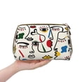 thumbnail image 5 of Bingfone Aabstract Eyes Print Leather Makeup Bag, Portable Hand-held Zipper Female Cosmetic Bag Toiletry Bag, Suitable for Home and Travel, 5 of 6