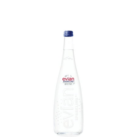 Evian 750mL Sparkling Glass Water Luxury Single Bottle