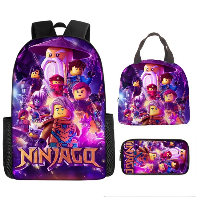 Ninjago backpack, LEGO style, large capacity, double-shoulder backpack for elementary school students, boys' and girls' backpacks.