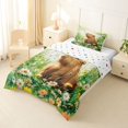 thumbnail image 2 of Erosebridal Kawaii Capybara Twin Comforter Sets 3-Piece For Boys Girls,Kids Chic Floral Flowers Bedding Set,Luxury Bedroom Decor, 2 of 7