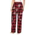 thumbnail image 2 of Bixox Women's Red Buffalo Plaid Patterned Pajama Pants Loungewear, 2 of 5