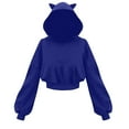 thumbnail image 1 of Penkiiy Chandail à Capuchon pour Femmes avec Oreilles de Chat, Automne, Manches Longues, Chandail Court Mignon avec Chat, Chandails à Capuchon, Chandail à Enfiler, m Bleu, 1 of 5