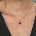 thumbnail image 3 of Gem Stone King 2.27 Ct Cushion Purple Amethyst 18K Rose Gold Plated Silver Pendant, 3 of 4