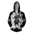 thumbnail image 2 of Sudadera con capucha y cremallera con estampado de calavera y flores para hombre, sudadera con estampado 3D de serpiente, caballo y caballero, sudaderas informales de gran tamaño, sudaderas con capuch, 2 of 5