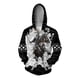 thumbnail image 2 of Sudadera con capucha y cremallera con estampado de calavera y flores para hombre, sudadera con estampado 3D de serpiente, caballo y caballero, sudaderas informales de gran tamaño, sudaderas con capuch, 2 of 5