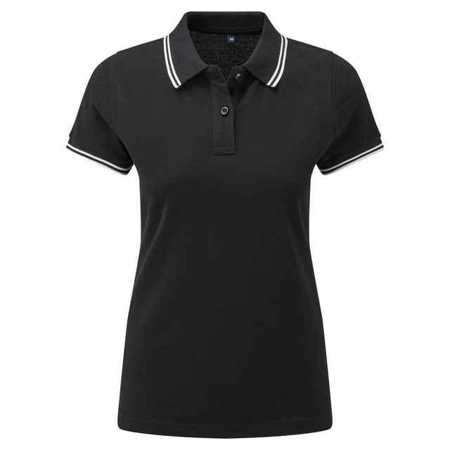 Asquith & Fox - Polo para Mujer (Negro, Blanco)