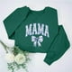 thumbnail image 2 of Penkiiy Mujeres de manga larga Mama Sudaderas de cuello redondo Suéter suelto blusa ligera Tops S Verde, 2 of 7